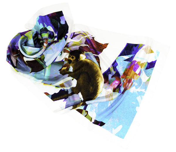 Rachel Zarkhosh MAXI Monkey scarf 100% Silk