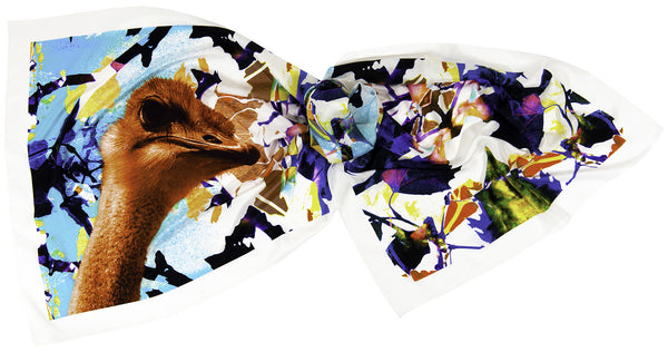 Rachel Zarkhosh MAXI Ostrich scarf 100% Silk